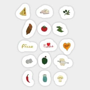 Pizza Ingredients Sticker